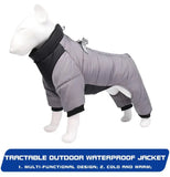 Anniepaw Winter Warm Dog Jacket Reflective Four Legged Clothes Outdoor Waterproof Windproof Traction Harness Jumpsuit French Bulldog Coat