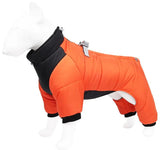 Anniepaw Winter Warm Dog Jacket Reflective Four Legged Clothes Outdoor Waterproof Windproof Traction Harness Jumpsuit French Bulldog Coat