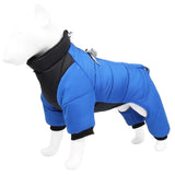 Anniepaw Winter Warm Dog Jacket Reflective Four Legged Clothes Outdoor Waterproof Windproof Traction Harness Jumpsuit French Bulldog Coat