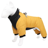 Anniepaw Winter Warm Dog Jacket Reflective Four Legged Clothes Outdoor Waterproof Windproof Traction Harness Jumpsuit French Bulldog Coat